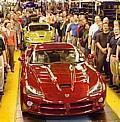 The first 2008 Dodge Viper SRT10 rolls off the assembly line at Chrysler's Conner Avenue Assembly Plant in Detroit.